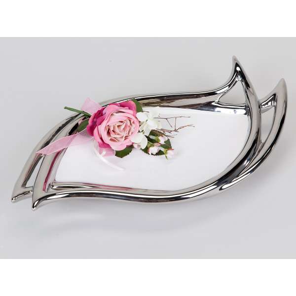 Formano Dekoschale "Style" in weiß-silber