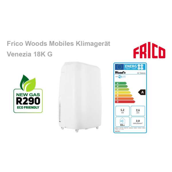 Frico Woods Mobiles Klimagerät Venezia 18K G 5,2 kW, Neu vom Fachhändler