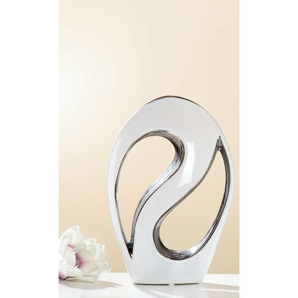 Gilde Keramik Lochvase Oval Foro 29 cm