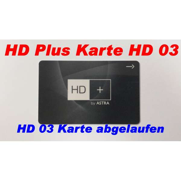 HD Plus Karte HD03 leer und abgelaufen