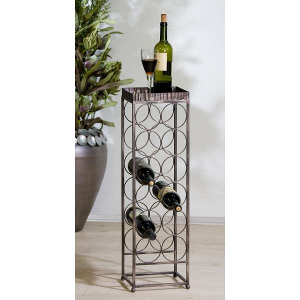 Weinregal "Albany" Metall anthrazit gold für12 Flaschen H:78cm B:23cm T:20cm