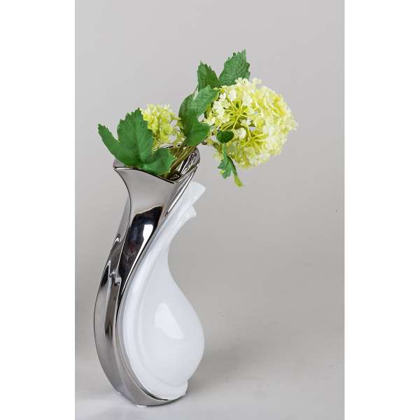 Formano Vase weiss-silber 23 cm