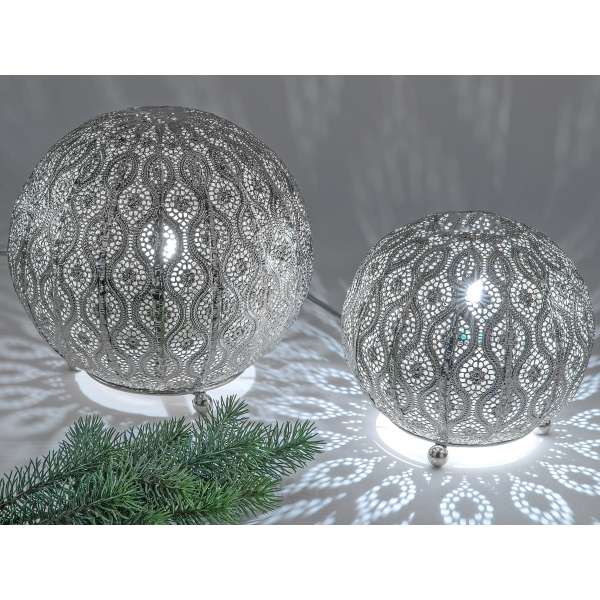 Formano Kugellampe Capri silber 20 cm