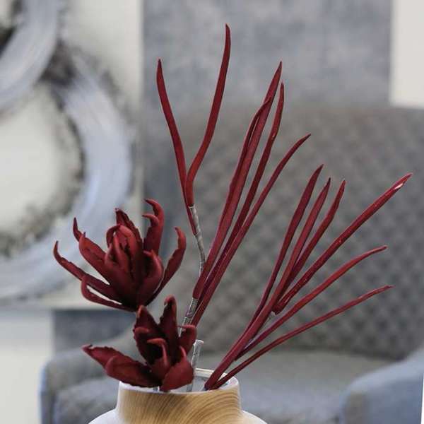 Foam Flower "Auxerre" burgunderrot mit 2 Blüten